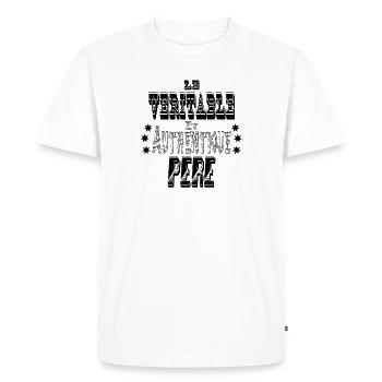 Le Véritable et Authentique Père - T-shirt Premium bio Homme - blanc - Devant - Nico (187cm)