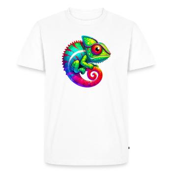 Chameleon - Men's Premium Organic T-Shirt - white - Front - Nico (187cm)