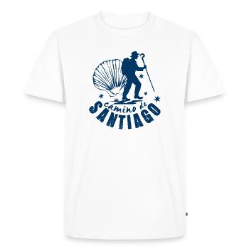 Camino de Santiago, chemin de Compostelle - T-shirt Premium bio Homme - blanc - Devant - Nico (187cm)