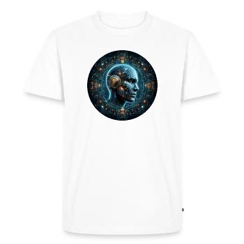 Intelligence Artificielle Cyber Head Tech - T-shirt Premium bio Homme - blanc - Devant - Nico (187cm)