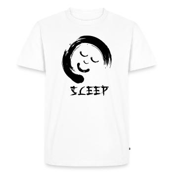 Enzo zen smiley Ensie Sleep - T-shirt Premium bio Homme - blanc - Devant - Nico (187cm)