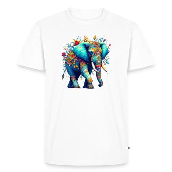 Éléphant - T-shirt Premium bio Homme - blanc - Devant - Nico (187cm)