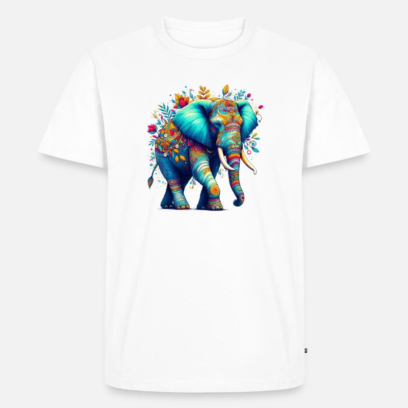 Elefant - Männer Premium Bio T-Shirt - Weiß
