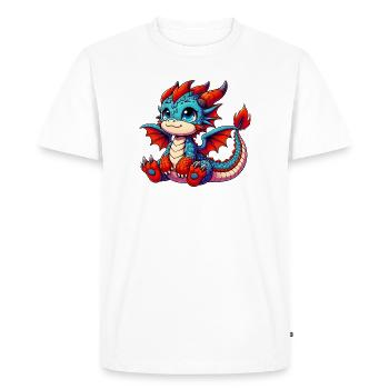 Dragon - Men's Premium Organic T-Shirt - white - Front - Nico (187cm)