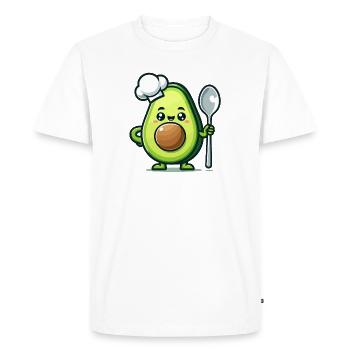 Chef Avocuddle : le génie gourmet du guacamole - T-shirt Premium bio Homme - blanc - Devant - Nico (187cm)