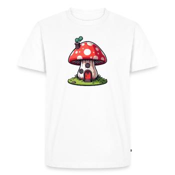 Maison champignon enchantée : la demeure fongique - T-shirt Premium bio Homme - blanc - Devant - Nico (187cm)