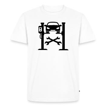 Logo du garage automobile - T-shirt Premium bio Homme - blanc - Devant - Nico (187cm)