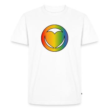 Chemise LGBT Heart CSD - T-shirt Premium bio Homme - blanc - Devant - Nico (187cm)