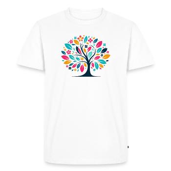 Colorful tree forest symmetry - Men's Premium Organic T-Shirt - white - Front - Nico (187cm)