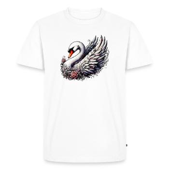 Cygne - T-shirt Premium bio Homme - blanc - Devant - Nico (187cm)