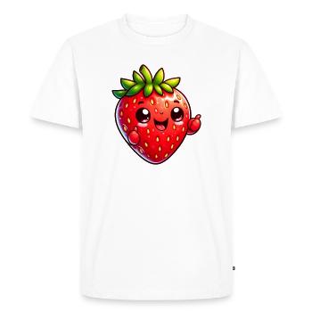 Fraise Fraises - T-shirt Premium bio Homme - blanc - Devant - Nico (187cm)