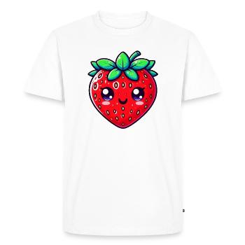 Fraise Fraises - T-shirt Premium bio Homme - blanc - Devant - Nico (187cm)