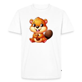 Castor - T-shirt Premium bio Homme - blanc - Devant - Nico (187cm)