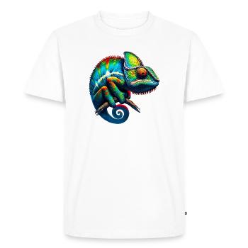 Chameleon - Men's Premium Organic T-Shirt - white - Front - Nico (187cm)