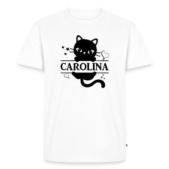 t-shirt Carolina t-shirt chat Katze chat chat - T-shirt Premium bio Homme - blanc - Devant - Nico (187cm)