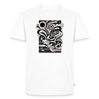 Poésie en vers : étude du visage - T-shirt Premium bio Homme - blanc - Devant - Nico (187cm)