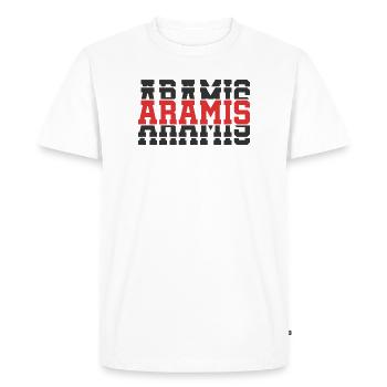Aramis t-shirt t-shirt gift idea stacked text - Men's Premium Organic T-Shirt - white - Front - Nico (187cm)