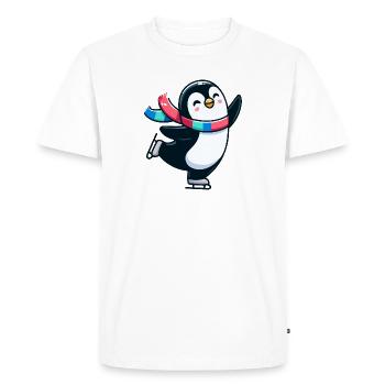 Valse d’hiver Pingouin : La danseuse de glace - T-shirt Premium bio Homme - blanc - Devant - Nico (187cm)