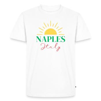 Vibrante Naples Italie Sun Design - T-shirt Premium bio Homme - blanc - Devant - Nico (187cm)