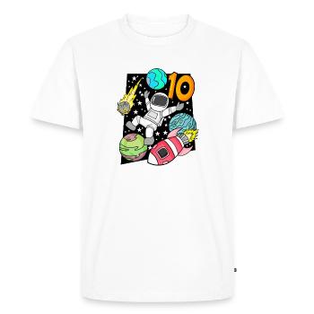 10 Birthday Boy Astronaut Rocket - Dix ans - T-shirt Premium bio Homme - blanc - Devant - Nico (187cm)