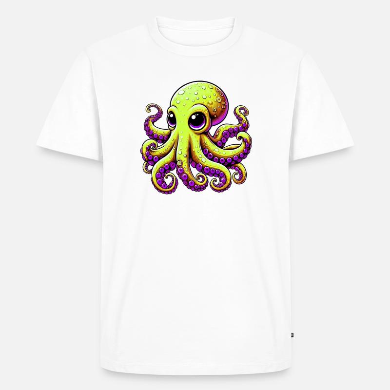 Krake - Männer Premium Bio T-Shirt - Weiß