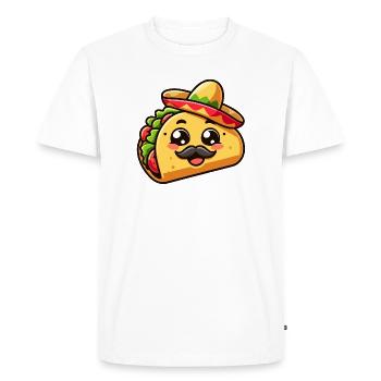 Fiesta Taco : le savoureux Senor - T-shirt Premium bio Homme - blanc - Devant - Nico (187cm)