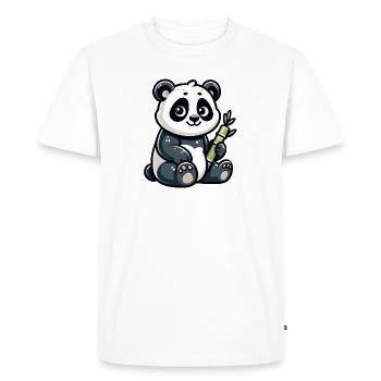 Bamboo Buddy: The Content Panda - Men's Premium Organic T-Shirt - white - Front - Nico (187cm)