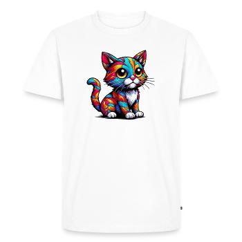 Cat - Men's Premium Organic T-Shirt - white - Front - Nico (187cm)