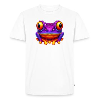 Grenouille - T-shirt Premium bio Homme - blanc - Devant - Nico (187cm)