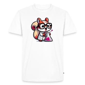 Chemist Coon: The Lab Genius - Men's Premium Organic T-Shirt - white - Front - Nico (187cm)