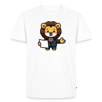 Le Lion de l’entreprise - T-shirt Premium bio Homme - blanc - Devant - Nico (187cm)
