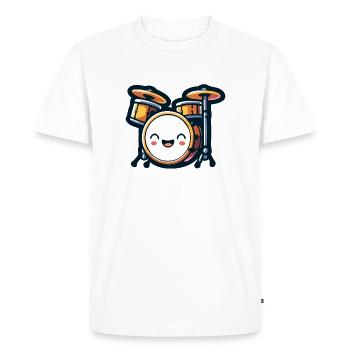 Rhythmic Rumble : le délice de la batterie - T-shirt Premium bio Homme - blanc - Devant - Nico (187cm)