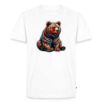Ours - T-shirt Premium bio Homme - blanc - Devant - Nico (187cm)