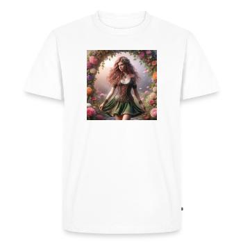 Celtic woman in an arch of flowers - Men's Premium Organic T-Shirt - white - Front - Nico (187cm)