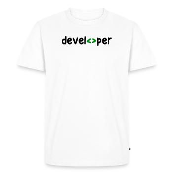 Developer Spruch Coden Softwareentwickler Nerd - Men's Premium Organic T-Shirt - white - Front - Nico (187cm)