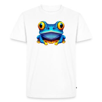 Grenouille - T-shirt Premium bio Homme - blanc - Devant - Nico (187cm)