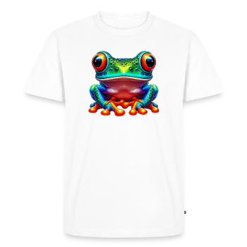 Grenouille - T-shirt Premium bio Homme - blanc - Devant - Nico (187cm)