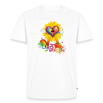 LGBT WORLD - T-shirt Premium bio Homme - blanc - Devant - Nico (187cm)