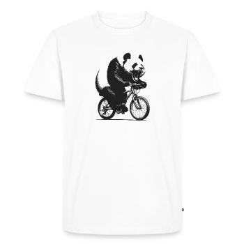 Panda cycliste - T-shirt Premium bio Homme - blanc - Devant - Nico (187cm)