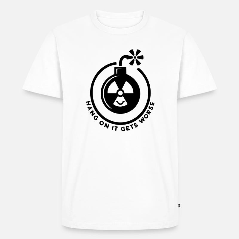 Moment mal, es wird noch schlimmer - Männer Premium Bio T-Shirt - Weiß