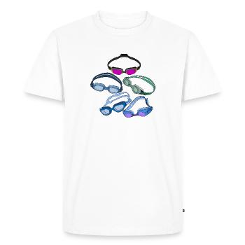 Cool Swimming Goggles - Men's Premium Organic T-Shirt - white - Front - Nico (187cm)