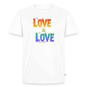 Love is Love Rainbow - Men's Premium Organic T-Shirt - white - Front - Nico (187cm)