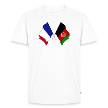 Drapeau de la France et de l’Afghanistan - T-shirt Premium bio Homme - blanc - Devant - Nico (187cm)
