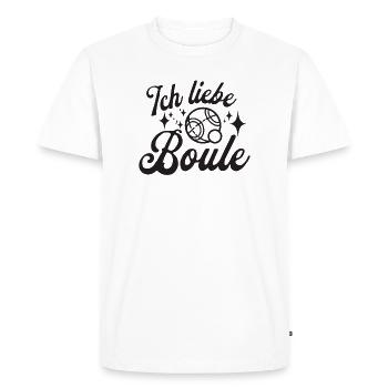 J’adore la pétanque ! Boules de pétanque Boules de pétanque - T-shirt Premium bio Homme - blanc - Devant - Nico (187cm)