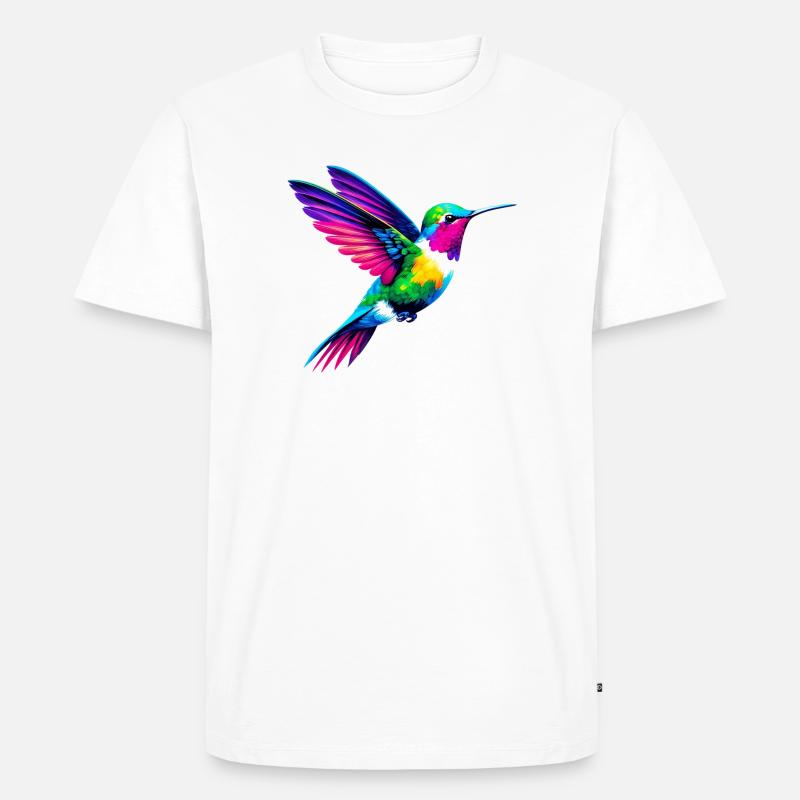 Kolibri - Männer Premium Bio T-Shirt - Weiß