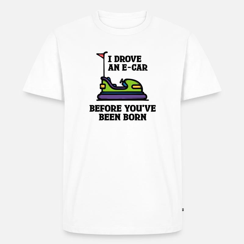 Energiespeicher Statement Tanken Strom E-auto - Männer Premium Bio T-Shirt - Weiß