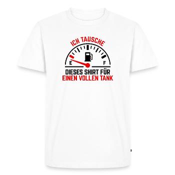 Station-service Essence Relevé Ravitaillement en électricité Énergie - T-shirt Premium bio Homme - blanc - Devant - Nico (187cm)