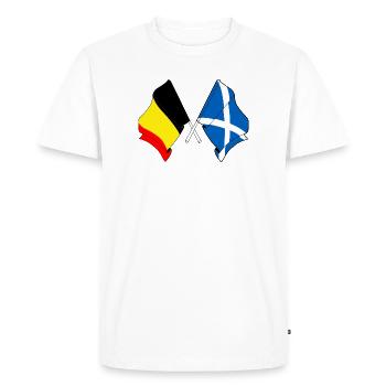Drapeau de la Belgique, drapeau de l’Écosse - T-shirt Premium bio Homme - blanc - Devant - Nico (187cm)