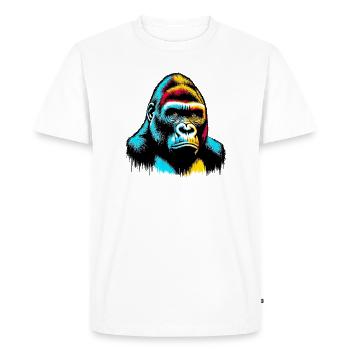 Gorille - T-shirt Premium bio Homme - blanc - Devant - Nico (187cm)