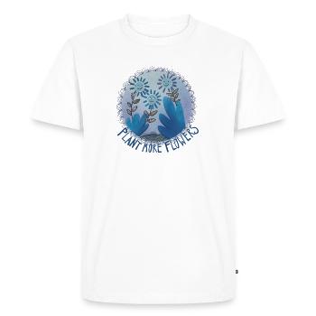 Plantez plus de fleurs - T-shirt Premium bio Homme - blanc - Devant - Nico (187cm)